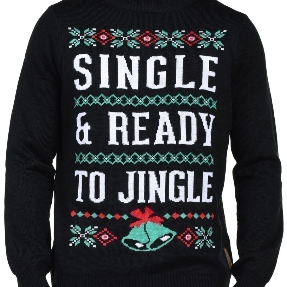 Tipsy Elves Sweater Mens X-Large Black Long Sleeve Ugly Christmas Sweater